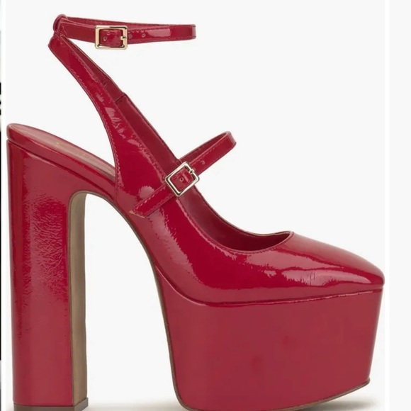 Jessica Simpson Pialley Ankle Strap Platform Pump:Sz 8.5. Richest Red - Picture 1 of 10
